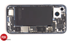 The iPhone 14 Plus&#039; internals. (Source: PBKReviews via YouTube)