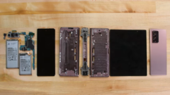 The Galaxy Z Fold2 post-teardown. (Source: YouTube)