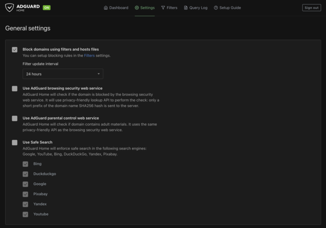 AdGuard Home is a good out of the box AdBlocker, but also offers excellent network wide filtering including questionable content and malware (Image source: Own)