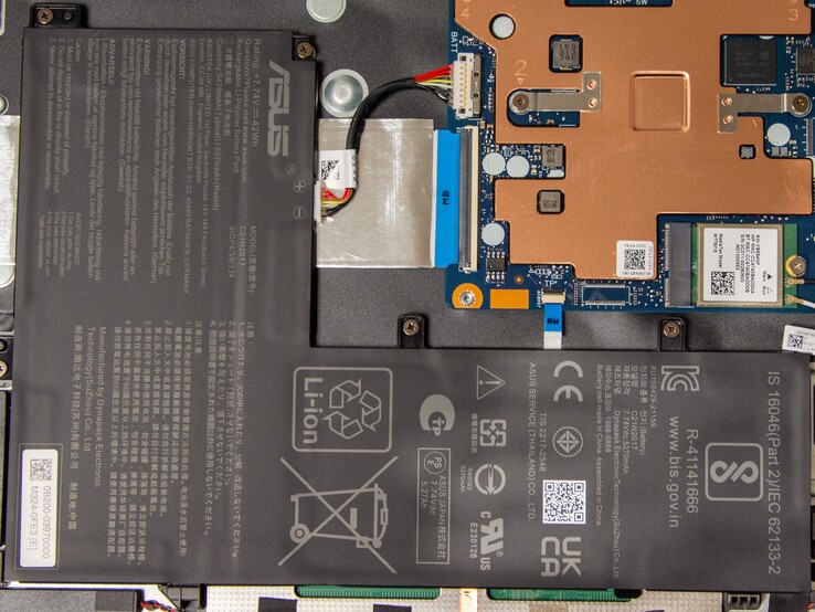 The battery of the Asus Chromebook CM14 has a capacity of 42 Wh.