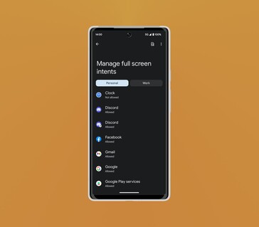 Android 14 with a full screen intent-squashing new setting. (Source: Mishaal Rahman via Twitter/X)