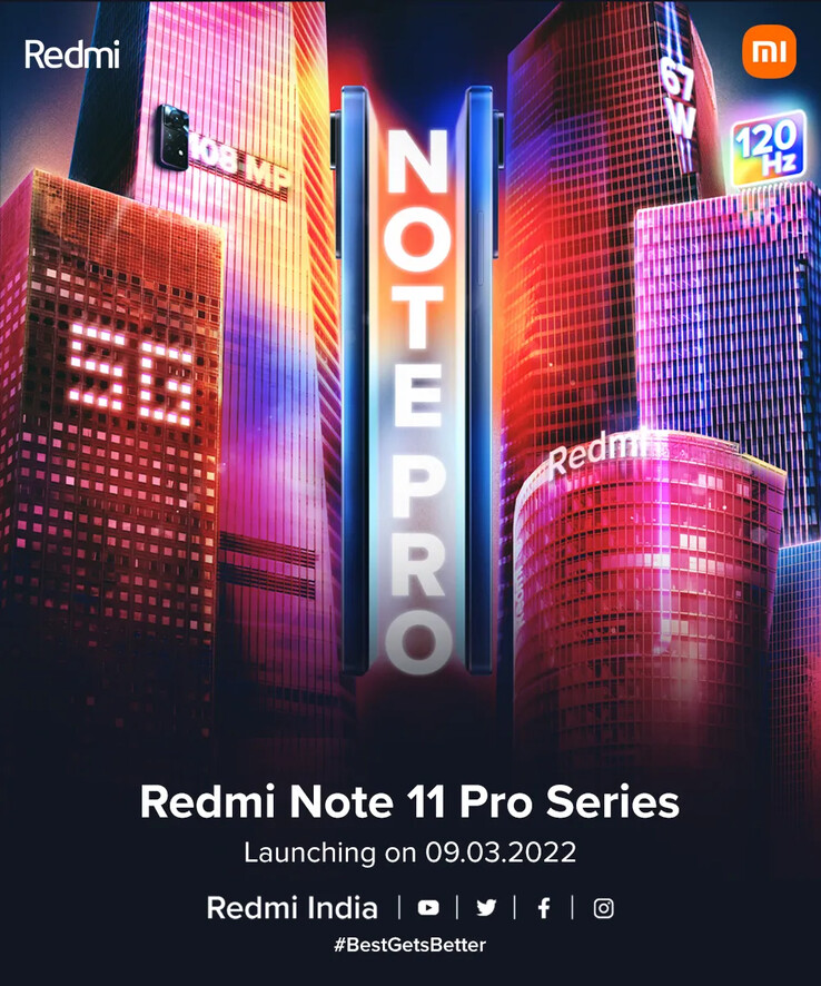 A Redmi Note 11 Pro-series teaser. (Source:  Xiaomi IN)