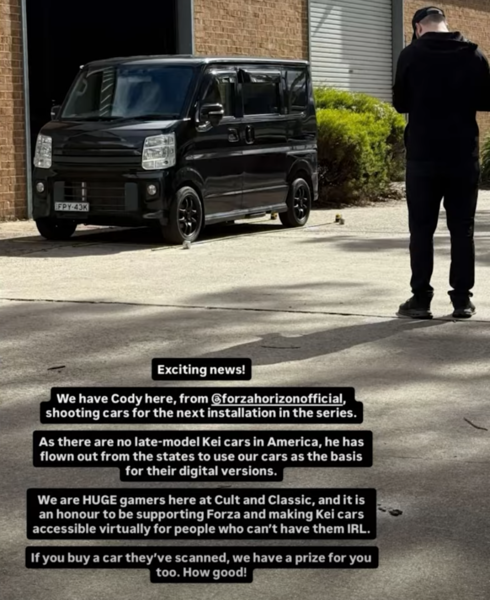 Deleted Cult and Classic Instagram post with possible Forza Horizon 6 JDM car (Image source: AR12Gaming YouTube)