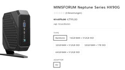 Minisforum HX90G configurations (Source: Minisforum)