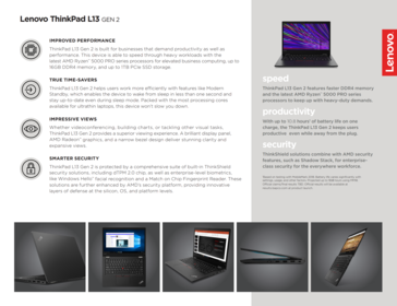 Specifications ThinkPad L13 G2 AMD