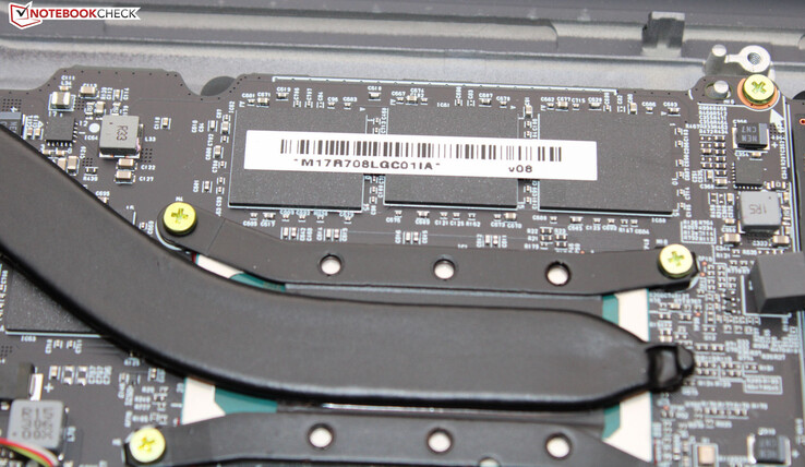 The soldered in working memory runs in dual-channel mode.