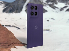 The Moto G67 Power in its Pantone Parachute Purple colour option. (Image source: Motorola)