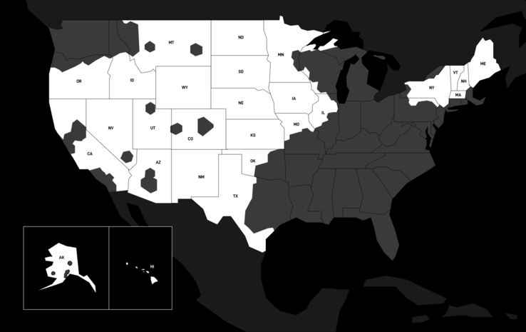 The offer is only available in regions marked in white on the Starlink coverage map. (Image source: Starlink)