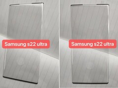 The Galaxy S22 Ultra will have thin bezels on all sides. (Image source: @UniverseIce)