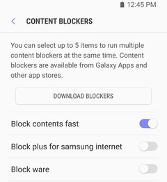 Samsung Internet Browser Beta Content Blockers settings, app now available for all Android handsets