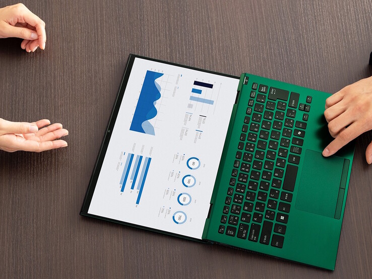 The Vaio SX14-R screen can open 180-degrees.