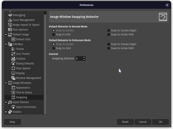 GIMP previously only supported very rudimentary snapping options. (Image source: Julian van der Merwe / Notebookcheck)