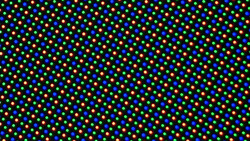The OLED displays are based on an RGGB sub-pixel matrix consisting of one red, one blue and two green light-emitting diodes.