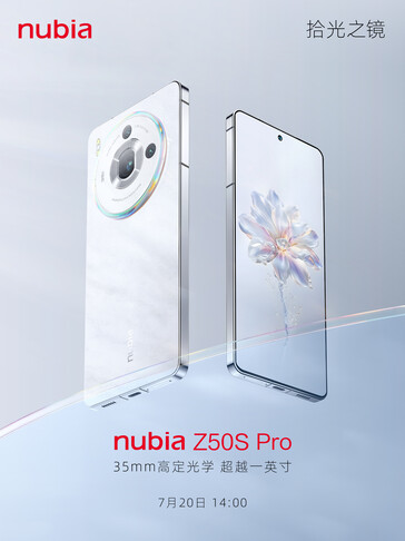 Nubia displays one version of the Z50S Pro in advance of its July 20, 2023 debut...