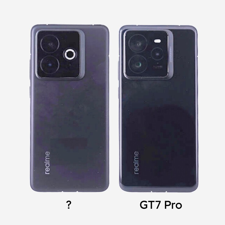 Realme's upcoming smartphone is shown to have a different camera hump to that of the GT 7 Pro.  (Source: Digital Chat Station via Weibo)