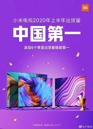 Xiaomi TV shipment success. (Image source: Redmi TV)