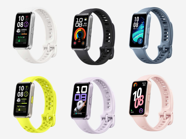 The Huawei Band 10 will be available in six colors. (Image source: Ruige Plays Digital via Weibo)
