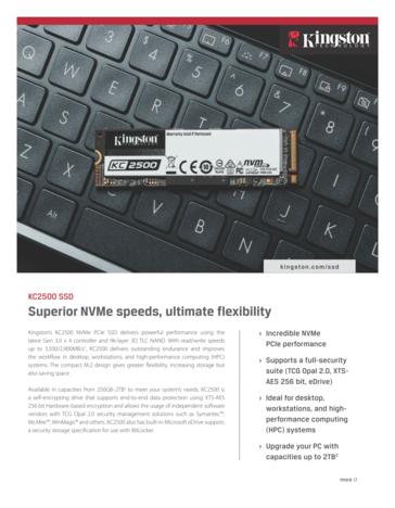 Kingston KC2500 datasheet