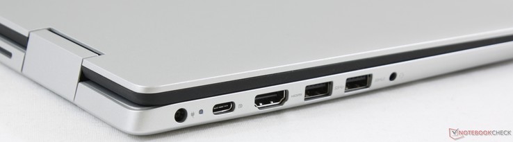 Left: AC adapter, USB Type-C Gen. 1 (w/ DisplayPort and Power Delivery), HDMI 1.4b, 2x USB 3.1 Gen. 1, 3.5 mm combo audio