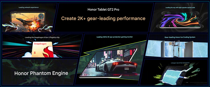 Main highlights of the Pad GT 2 Pro (Image source: Honor - machine translated)