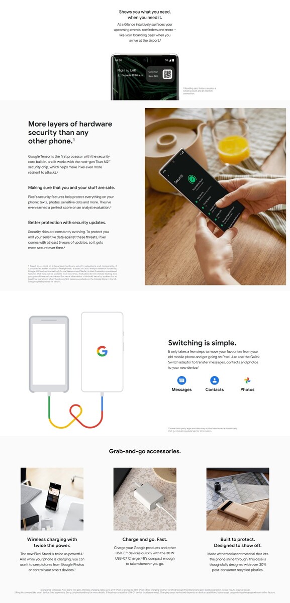 Complete Google Pixel 6 and Pixel 6 Pro product pages confirm Tensor ...