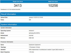 Samsung Galaxy S10+ (SM-G975U) listing (Source: Geekbench Browser)