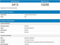 Samsung Galaxy S10+ (SM-G975U) listing (Source: Geekbench Browser)