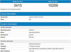 Samsung Galaxy S10+ (SM-G975U) listing (Source: Geekbench Browser)