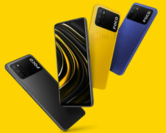 The Poco M3 will be available in three colours. (Image source: 91Mobiles)