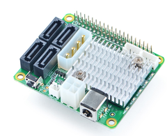 The NanoPi M4 can now be used as a NAS thanks to a new HAT expansion board (Image source: FriendlyElec)