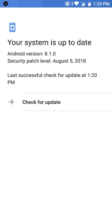 Xiaomi Mi A1 August 2018 security patch update complete