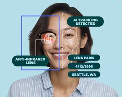 The pink-hued Zenni Optical ID Guard eyeglass coating helps block facial security threats by stopping complete facial scans. (Image source: Zenni Optical)