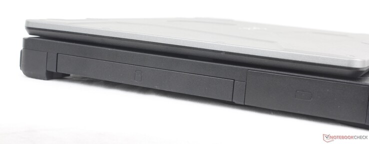 Left: DVD/Blu-Ray/SSD expansion slot, Battery/expansion slot