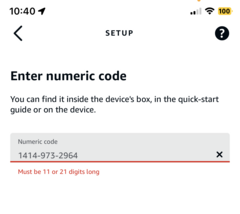 Usability problem at Amazon: The numeric code must not contain hyphens.