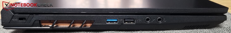 Left: Kensington, USB-A 3.0, USB-A 2.0, microphone, headset