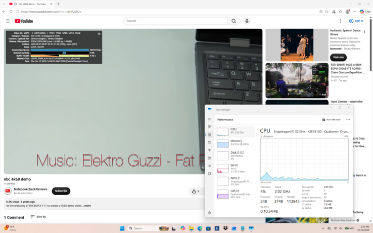 Perfect 4K60 video playback with GPU acceleration and exactly zero dropped frames recorded