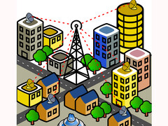 Radio waves come from many sources in the city. The distance is crucial. (Image source: pixabay/OpenClipart-Vectors)