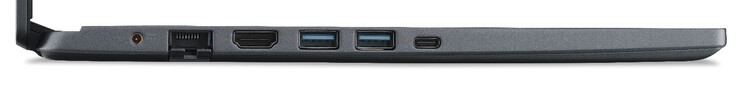 Left side: Power supply, Gigabit Ethernet, HDMI, 2x USB 3.2 Gen 1 (Type-A), Thunderbolt 4 (Type-C; Power Delivery, DisplayPort)