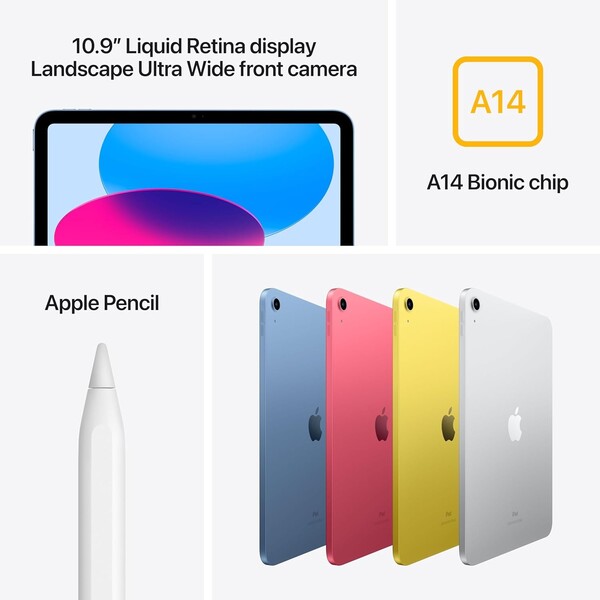 The Apple iPad 10 is powered by the A14 Bionic processor. (Image source: Apple)