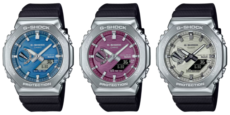 From left to right: the Casio GBM-2100A-2B, GBM-2100A-4B and GBM-2100A-8B. (Image source: Casio)
