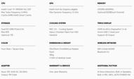 Complete specs of Beelink SEi13 Pro (Image source: Beelink)