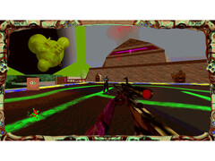 A screenshot showcasing the brash and low poly visuals of Cruelty Squad. (Image source: Steam)