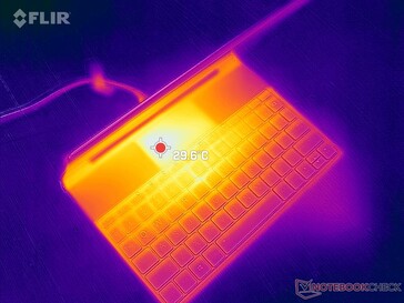 Heat escapes from the rear edge of the unit