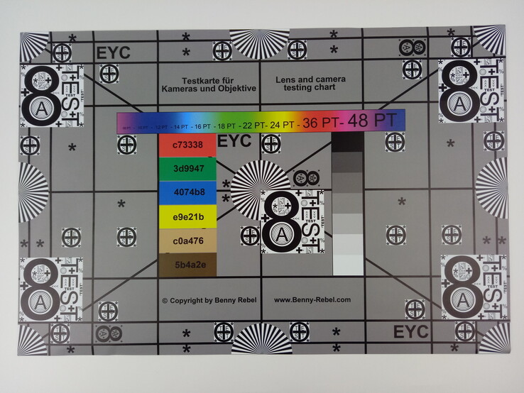 Photograph of our test chart