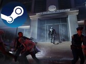 RoboCop: Rogue City is set between the events of RoboCop 2 and RoboCop 3 movies. Screenshot of the game with Steam logo over it. (Image source: Nacon/Teyon, edited)