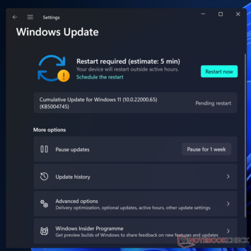 Its estimates are not accurate either. This update took less than three minutes to install. (Image source: NotebookCheck)