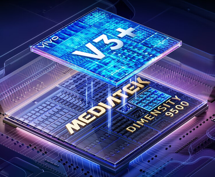 The Vivo X300 and X300 Pro combine MediaTek's Dimensity 9500 chipset with a Vivo in-house V3+ imaging chipset. (Image source: Vivo)