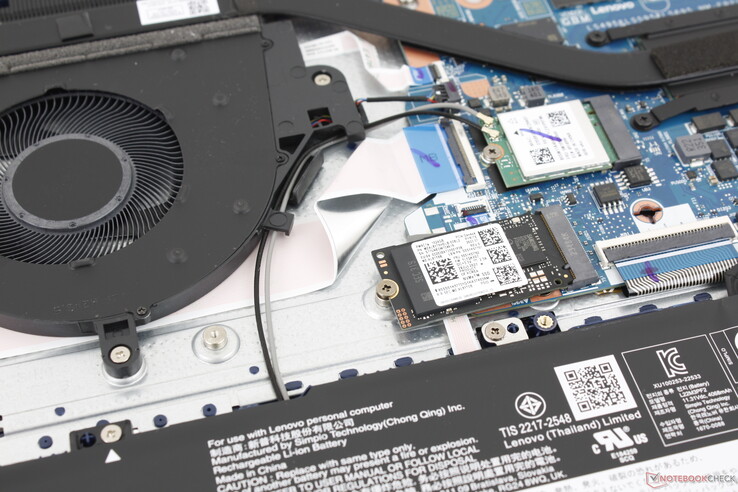 Although the model ships with a shorter 42 mm SSD, the slot can support standard length 80 mm drives as well. There are no secondary slot options