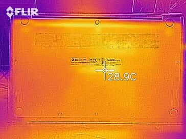 Heat distribution when idle (bottm) - Not much heat overall