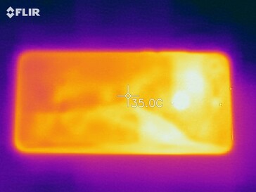 Heat map of the back of the device under load